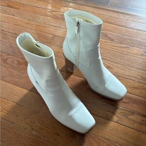 White Aldo ankle boots